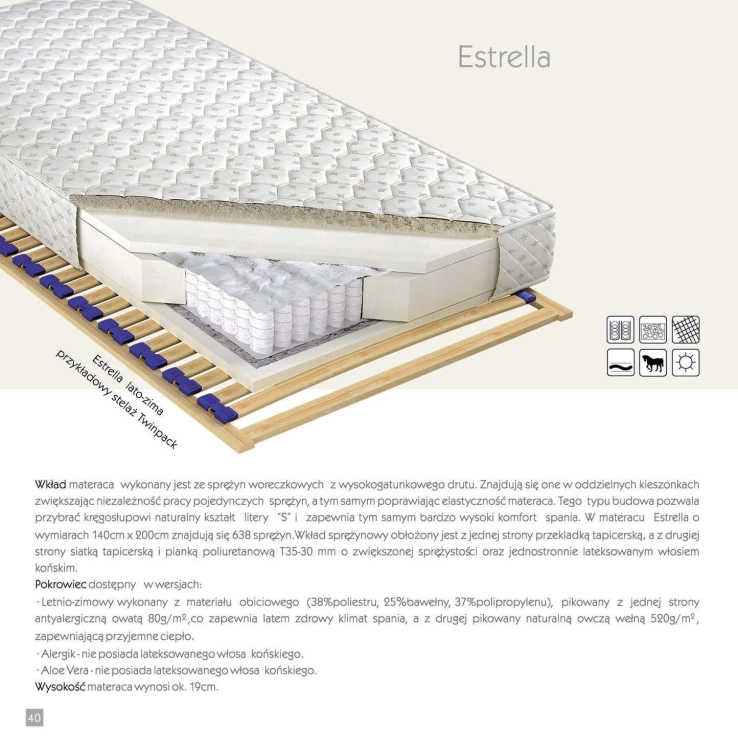 Materac kieszonkowy ESTRELLA - M&K Foam Koło