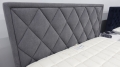 Łóżko Premium 22, zagłówek Caro, romby na zagłówku New Elegance w Świat Sypialni Piaseczno Łóżko premium 22 H: 120 cm, korpus wysoki, noga B, obicie Mystic 213