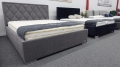 Łóżko Premium 22, zagłówek Caro, romby na zagłówku New Elegance w Świat Sypialni Piaseczno Łóżko premium 22 H: 120 cm, korpus wysoki, noga B, obicie Mystic 213