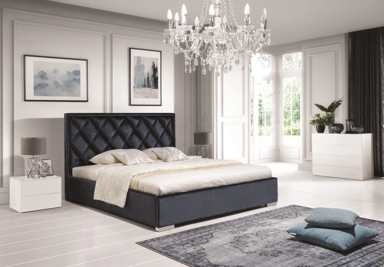 Łóżko Premium 22, zagłówek Caro, romby na zagłówku New Elegance w Świat Sypialni Piaseczno
