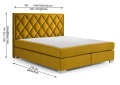 Łóżko kontynentalne 402 zagłówek w romby - New Elegance  - Zdjęcie 3