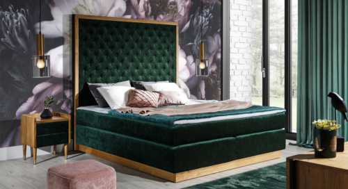 Łóżko kontynentalne 700 Rama Drewniana - New Elegance  