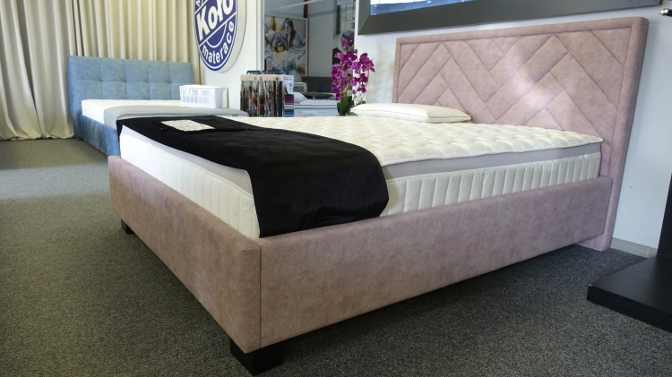 Łóżko Premium 77 w jodełkę, zagłówek w jodłę, jodełka New Elegance w Świat Sypialni Piaseczno, 160x200 Fargotex Zoya