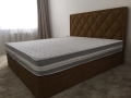 Łóżko kontynentalne z pojemnikiem na pościel, schowkiem, 402 zagłówek w romby Caro - New Elegance w Świat Sypialni Piaseczno