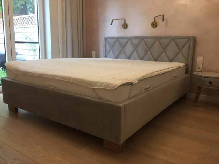 Łóżko Premium 22, zagłówek Caro, romby na zagłówku New Elegance w Świat Sypialni Piaseczno