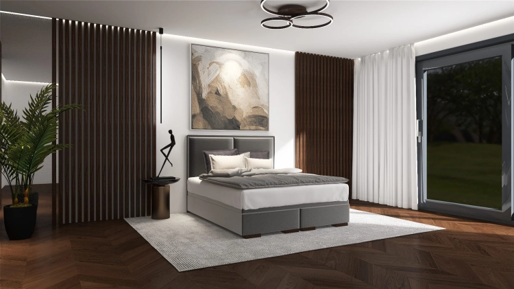 Łóżko SISTO Kontynentalne (z pojemnikiem lub bez pojemnika) - Bed Design w Świat Sypialni Piaseczno