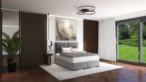 Łóżko SISTO Kontynentalne (z pojemnikiem lub bez pojemnika) - Bed Design 