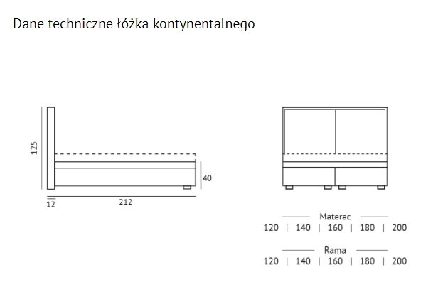 Łóżko SISTO Kontynentalne (z pojemnikiem lub bez pojemnika) - Bed Design w Świat Sypialni Piaseczno