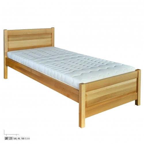 Łóżko bukowe, LK 120 Drewmax, lite drewno, 80x200, 90x200, 100x200, 120x200, 140x200, 160x200, 180x200, 200x200, Piaseczno Puławska 48, buk naturalny