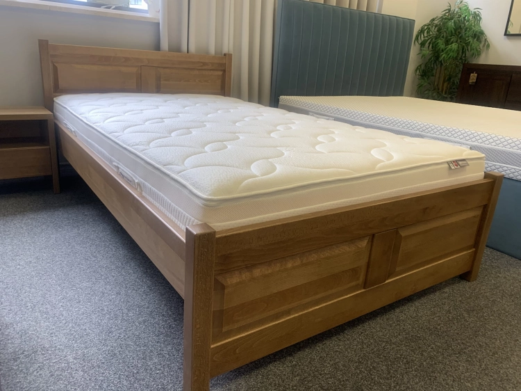 Łóżko bukowe, LK 109 Drewmax, lite drewno, 80x200, 90x200, 100x200, 120x200, 140x200, 160x200, 180x200, 200x200, Piaseczno Puławska 48, buk rustikal