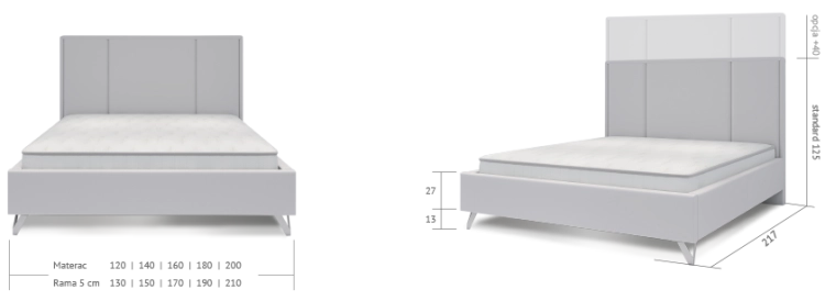 Łóżko CRISTIANO tapicerowane light (z pojemnikiem lub bez pojemnika)  - Bed Design w Świat Sypialni Piaseczno