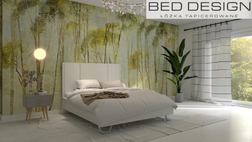 Łóżko CRISTIANO tapicerowane light (z pojemnikiem lub bez pojemnika)  - Bed Design w Świat Sypialni Piaseczno