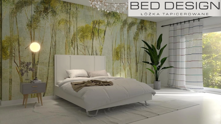 Łóżko CRISTIANO tapicerowane light (z pojemnikiem lub bez pojemnika)  - Bed Design w Świat Sypialni Piaseczno