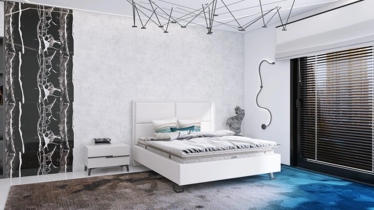 Łóżko LEONE tapicerowane light (z pojemnikiem lub bez pojemnika) - Bed Design w Świat Sypialni Piaseczno