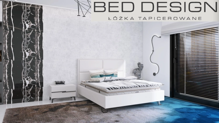 Łóżko LEONE tapicerowane light (z pojemnikiem lub bez pojemnika) - Bed Design w Świat Sypialni Piaseczno
