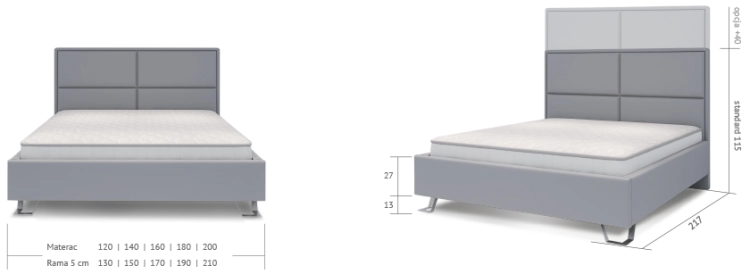 Łóżko LEONE tapicerowane light (z pojemnikiem lub bez pojemnika) - Bed Design w Świat Sypialni Piaseczno