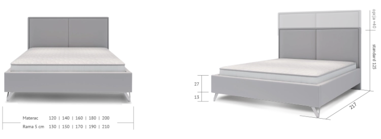 Łóżko SISTO tapicerowane light (z pojemnikiem lub bez pojemnika) - Bed Design w Świat Sypialni Piaseczno