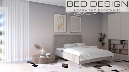 Łóżko PAOLO tapicerowane light (z pojemnikiem lub bez pojemnika) - Bed Design w Świat Sypialni Piaseczno