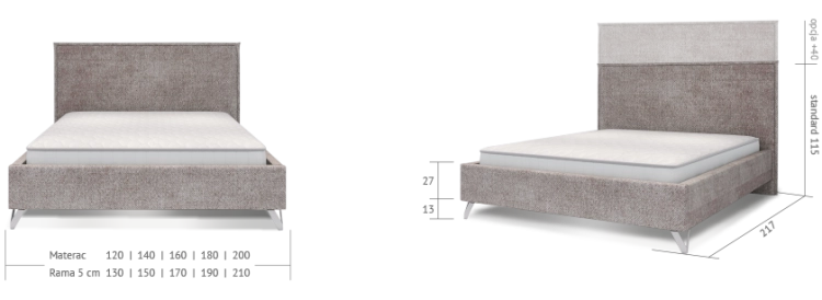 Łóżko PAOLO tapicerowane light (z pojemnikiem lub bez pojemnika) - Bed Design w Świat Sypialni Piaseczno