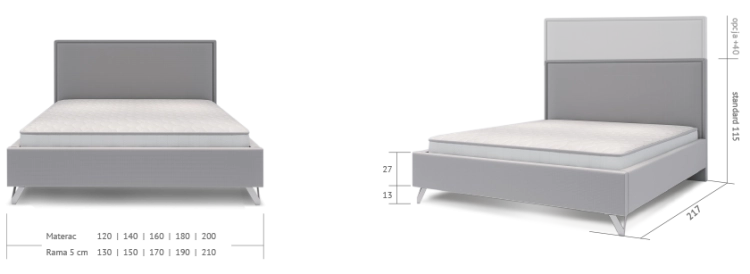 Łóżko IVO tapicerowane light (z pojemnikiem lub bez pojemnika) - Bed Design w Świat Sypialni Piaseczno