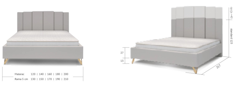 Łóżko ENZO tapicerowane light (z pojemnikiem lub bez pojemnika) - Bed Design w Świat Sypialni Piaseczno