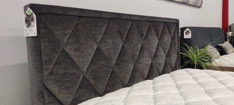 Łóżko Premium 22, zagłówek Caro, romby na zagłówku New Elegance w Świat Sypialni Piaseczno