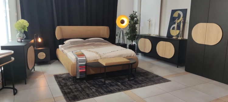 łóżko OVALO w rozmiarze 160/200, obicie: Glormeb Relax 0081 (gr.5) New Elegance w Świat Sypialni Piaseczno