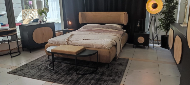 łóżko OVALO w rozmiarze 160/200, obicie: Glormeb Relax 0081 (gr.5) New Elegance w Świat Sypialni Piaseczno