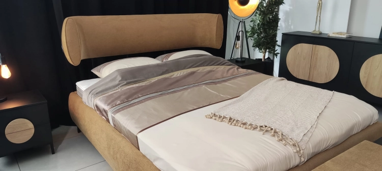 łóżko OVALO w rozmiarze 160/200, obicie: Glormeb Relax 0081 (gr.5) New Elegance w Świat Sypialni Piaseczno