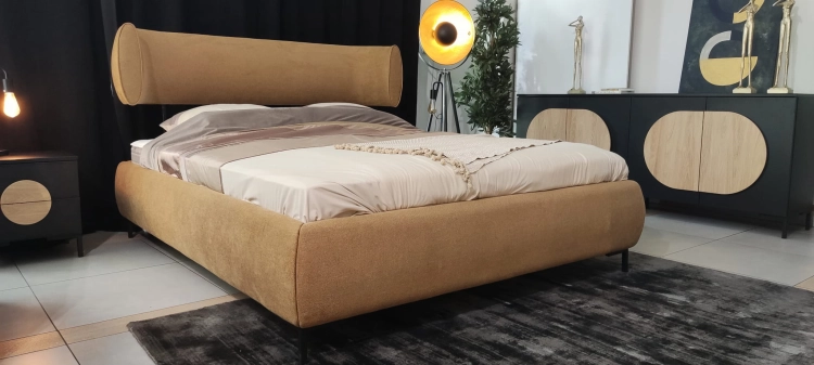 łóżko OVALO w rozmiarze 160/200, obicie: Glormeb Relax 0081 (gr.5) New Elegance w Świat Sypialni Piaseczno