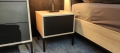 Stolik nocny BLACK LOFT na metalowych nogach, Dąb Olejowany + czarne fronty szuflad - New Elegance Nowość w Świat Sypialni Piaseczno