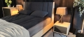 Stolik nocny BLACK LOFT na metalowych nogach, Dąb Olejowany + czarne fronty szuflad - New Elegance Nowość w Świat Sypialni Piaseczno