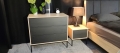 Stolik nocny BLACK LOFT na metalowych nogach, Dąb Olejowany + czarne fronty szuflad - New Elegance Nowość w Świat Sypialni Piaseczno