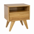 Minimalistyczna Drewniana Szafka nocna SN 301 Dębowa - Drewmax  - Zdjęcie 2