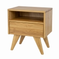 Minimalistyczna Drewniana Szafka nocna SN 301 Dębowa - Drewmax  - Zdjęcie 3
