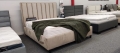 Łóżko z wysokim zagłówkiem w pionowe pasy / wertykalnym Oliviero z pojemnikiem na pościel Bed Design w Świat Sypialni Piaseczno  rozmiar 140/200 ; 160/200 ; 180/200 ; 200/200 ; 140x200 ; 160x200 ; 180x200 ; 200x200