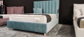 Łóżko z wysokim zagłówkiem w pionowe pasy / wertykalnym Oliviero z pojemnikiem na pościel Bed Design w Świat Sypialni Piaseczno  rozmiar 140/200 ; 160/200 ; 180/200 ; 200/200 ; 140x200 ; 160x200 ; 180x200 ; 200x200