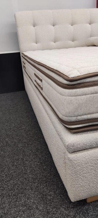 Łóżko LUXOR Slim kontynentalne z pojemnikiem, profilowany zagłówek - Hauss w Świat Sypialni Piaseczno tkanina Baloo Top Textil  100/200 120/200 140/200 160/200 180/200  200/200