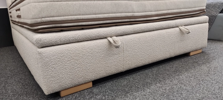 Łóżko LUXOR Slim kontynentalne z pojemnikiem, profilowany zagłówek - Hauss w Świat Sypialni Piaseczno tkanina Baloo Top Textil  100/200 120/200 140/200 160/200 180/200  200/200