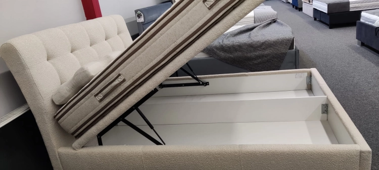 Łóżko LUXOR Slim kontynentalne z pojemnikiem, profilowany zagłówek - Hauss w Świat Sypialni Piaseczno tkanina Baloo Top Textil  100/200 120/200 140/200 160/200 180/200  200/200