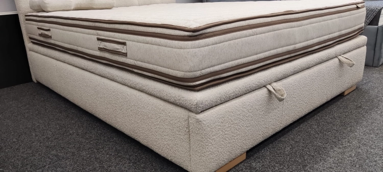 Łóżko LUXOR Slim kontynentalne z pojemnikiem, profilowany zagłówek - Hauss w Świat Sypialni Piaseczno tkanina Baloo Top Textil  100/200 120/200 140/200 160/200 180/200  200/200