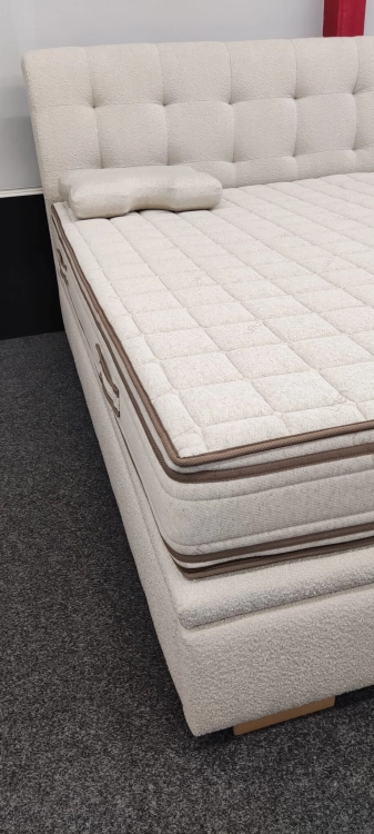 Łóżko LUXOR Slim kontynentalne z pojemnikiem, profilowany zagłówek - Hauss w Świat Sypialni Piaseczno tkanina Baloo Top Textil  100/200 120/200 140/200 160/200 180/200  200/200