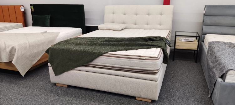 Łóżko LUXOR Slim kontynentalne z pojemnikiem, profilowany zagłówek - Hauss w Świat Sypialni Piaseczno tkanina Baloo Top Textil  100/200 120/200 140/200 160/200 180/200  200/200