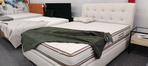 Łóżko LUXOR Slim kontynentalne z pojemnikiem, profilowany zagłówek - Hauss w Świat Sypialni Piaseczno tkanina Baloo Top Textil  100/200 120/200 140/200 160/200 180/200  200/200