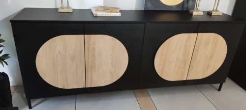 Komoda duża 200cm czarna we włoskim stylu Ovalo New Elegance w Świat Sypialni Piaseczni