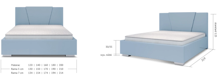 Łóżko VALENTINO tapicerowane / ramowe (z pojemnikiem lub bez pojemnika) - Bed Design w Świat Sypialni Piaseczno