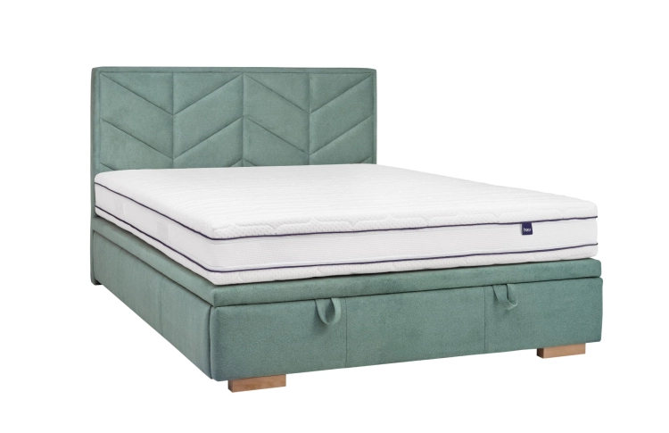 Łóżko kontynentalne ALMA SLIM z pojemnikiem - zagłówek w jodełkę - HAUSS w Świat Sypialni Piaseczno 120x200 140x200 160x200 180x200 200x200
