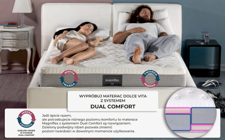Materac włoski piankowy DOLCE VITA COMFORT DUAL 10 - Magniflex Świat Sypialni Piaseczno