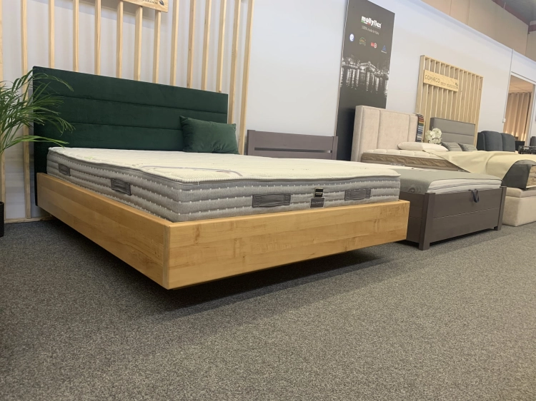 Oslo Plus  - pojemnik, Łóżko OSLO PLUS z litego drewna olchowego lub dębowego, wezgłowie tapicerowane nr. 5  materiały Fargotex, łóżko z pojemnikiem i stelażem, firma Ekodom, Warszawa, Piaseczno Puławska 48, sypialnie, materace