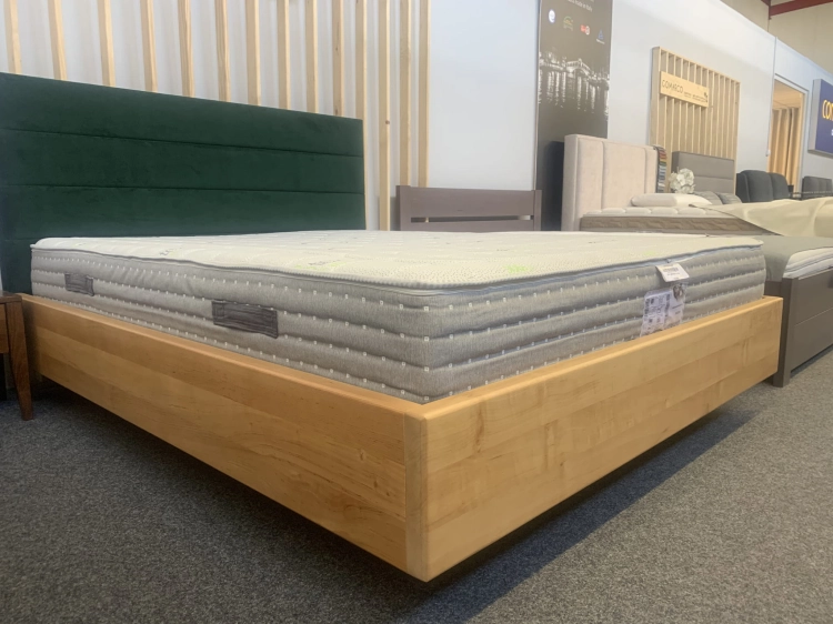 Oslo Plus  - pojemnik, Łóżko OSLO PLUS z litego drewna olchowego lub dębowego, wezgłowie tapicerowane nr. 5  materiały Fargotex, łóżko z pojemnikiem i stelażem, firma Ekodom, Warszawa, Piaseczno Puławska 48, sypialnie, materace